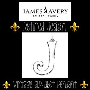 James Avery Vintage Alphabet Letter βJβ Pendant RETIRED DESIGN